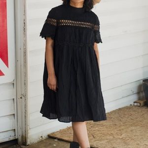 Need Supply Black Dress with Crochet Details